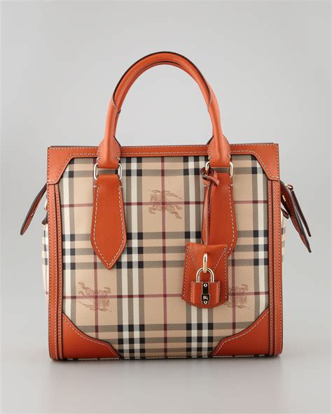 burberry small haymarket check tote bag price|Burberry checked canvas tote bag.